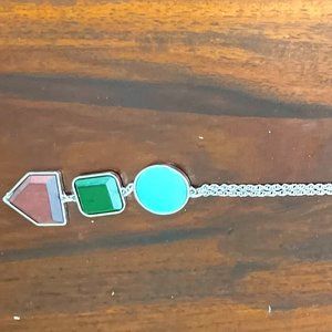 2 ITEMs an XL Sea Ray signed chain with mid century pendants shapes and hoops